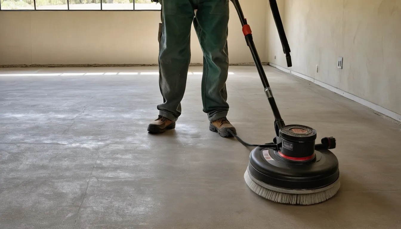 Independent provider grinding a home garage concrete slab ahead of a floor coating in the Irvine area